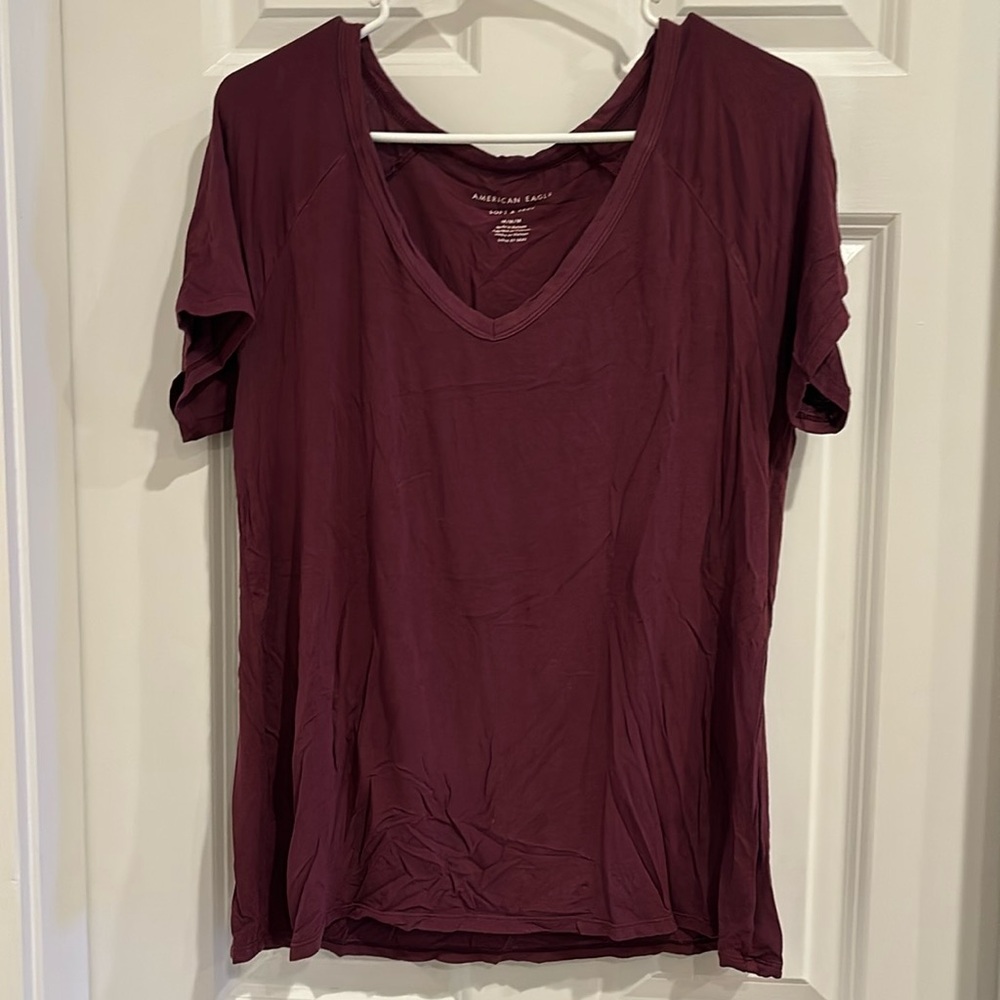 M v neck purple t shirt from American Eagle